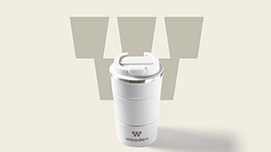[SW-10004] Wooden Coffee Mug 380 ml White